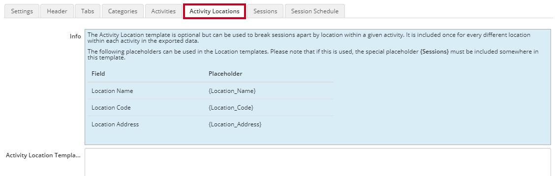 activity locations