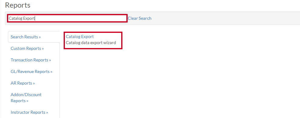 catalog export