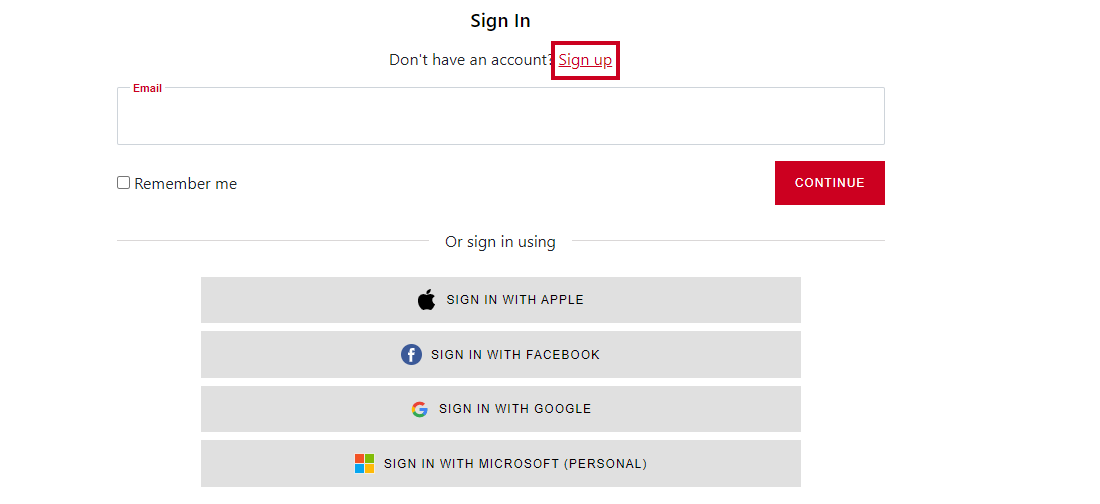 sign up link