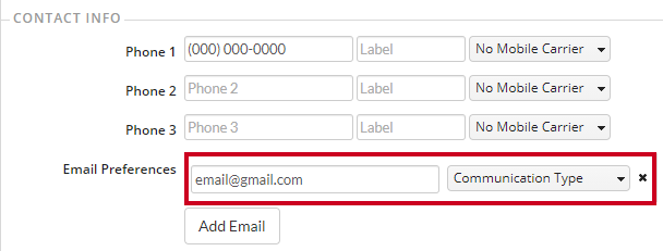 email preferences