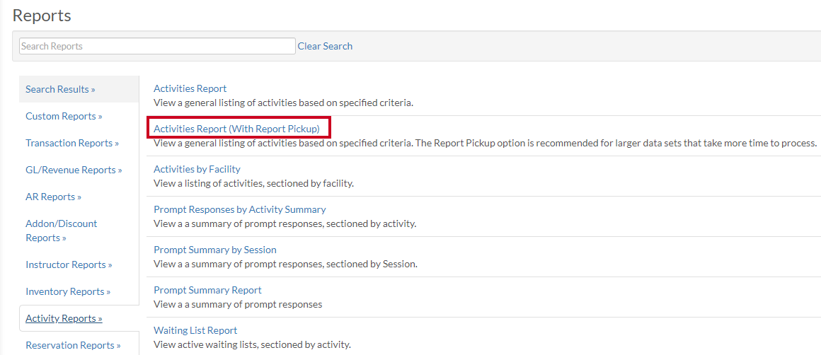select report