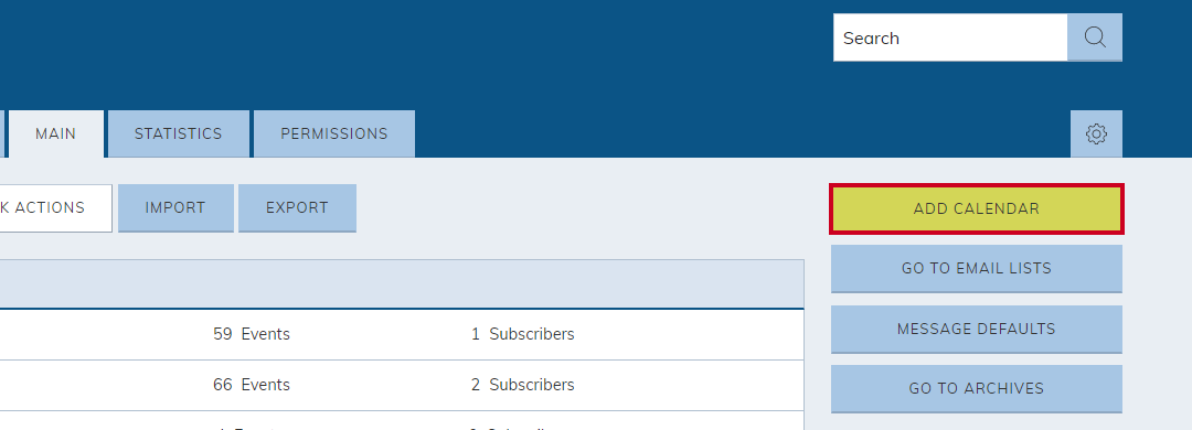 Add Calendar button.