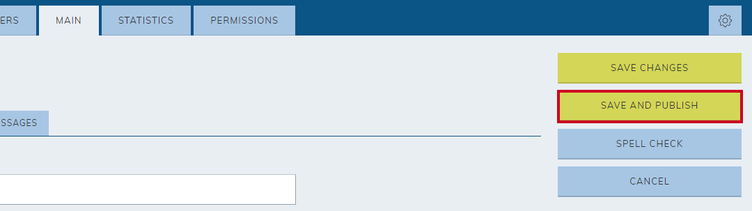 Save and publish button.