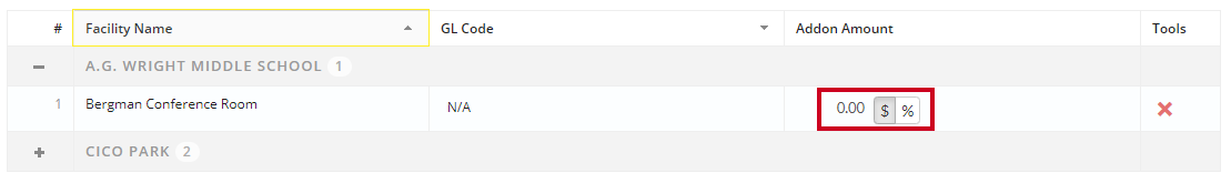 addon amount