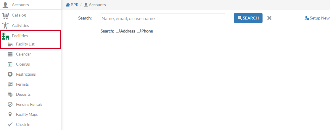 facilities facility list