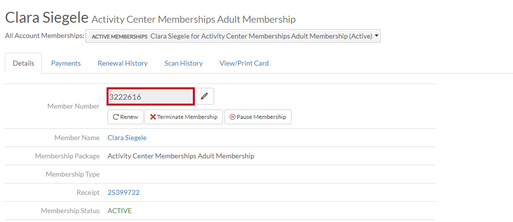 member number edit