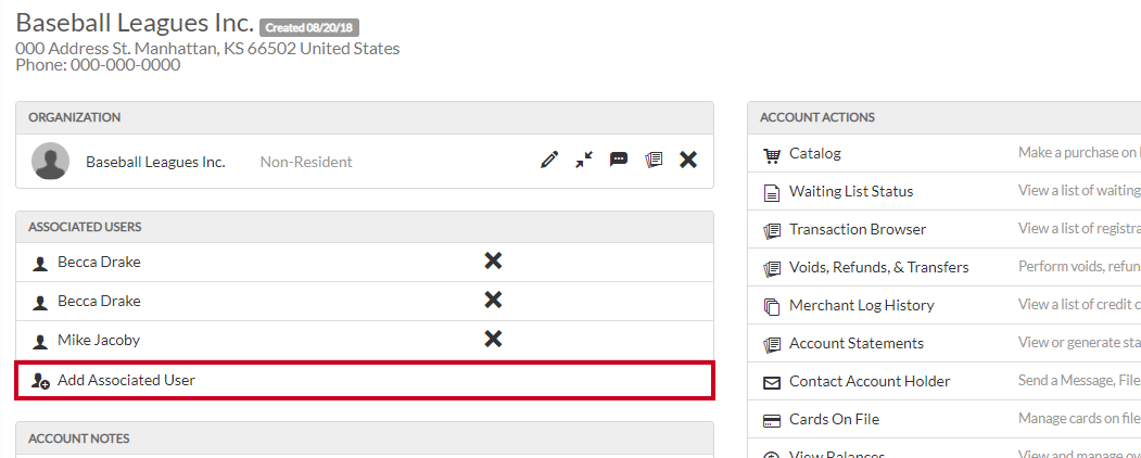add associated user