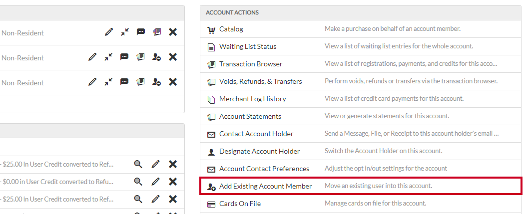 add existing account member