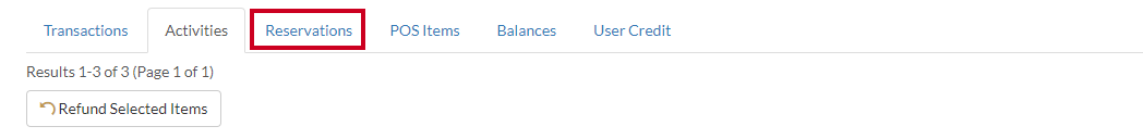 reservations tab