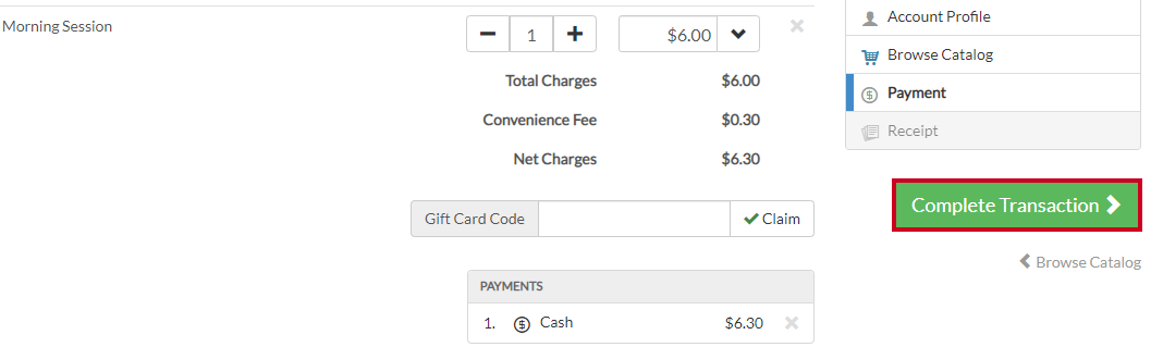 complete transaction