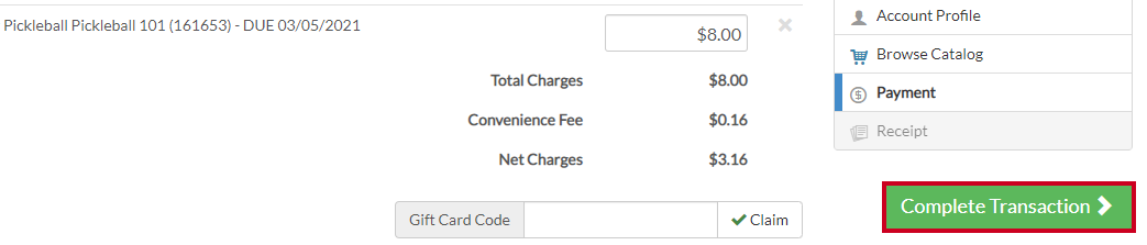 complete transaction