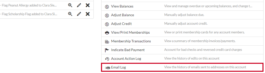 email log