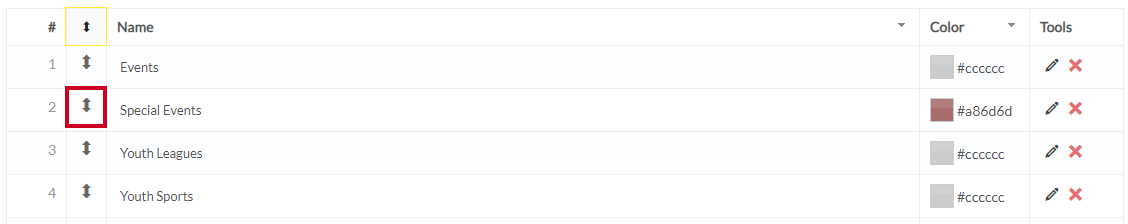 drag and drop order