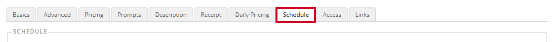 schedule tab