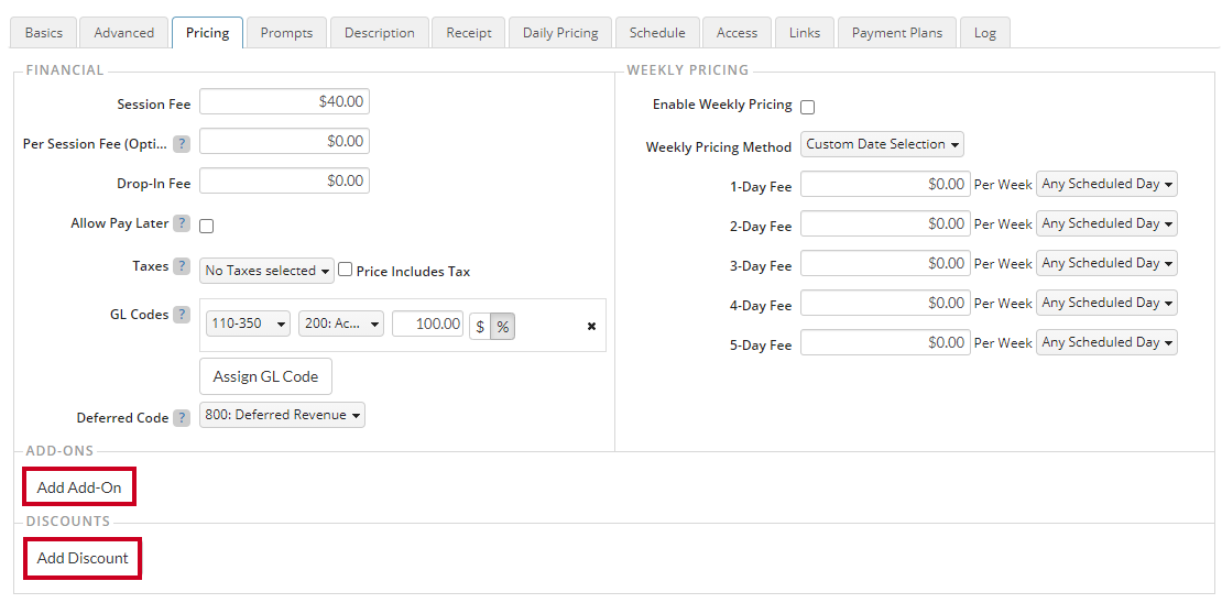add add-on or discount