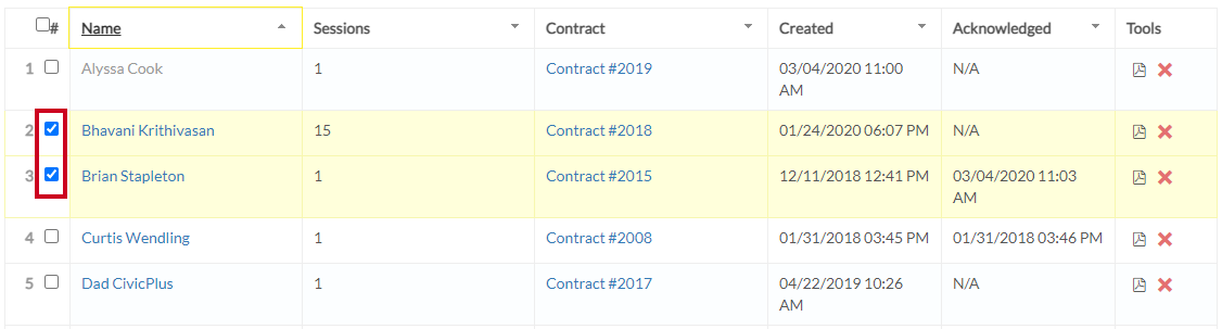 select instructor contracts