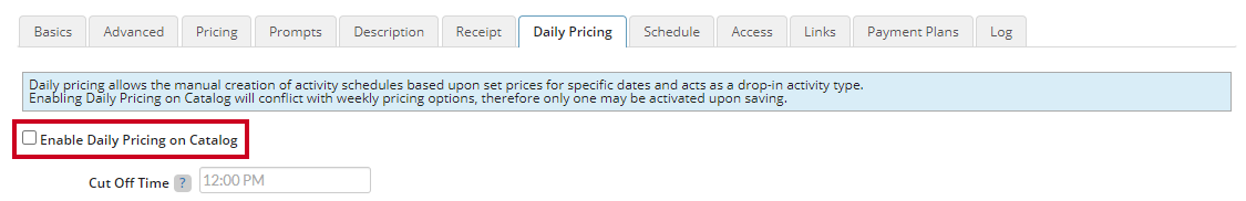 enable daily pricing