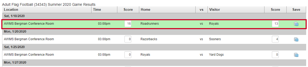 updated score