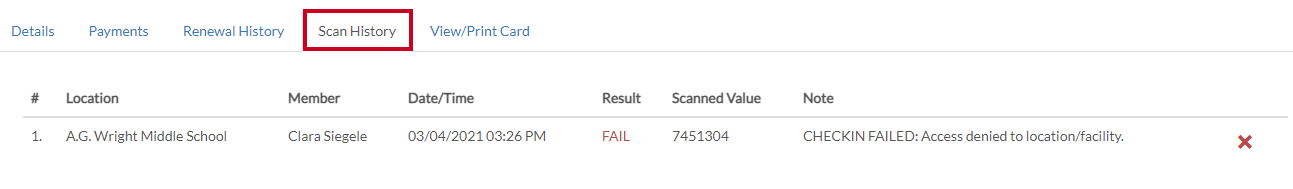 scan history