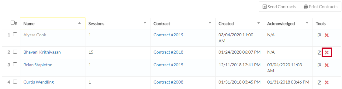 remove contract