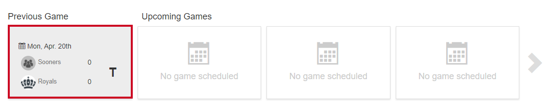 previous game