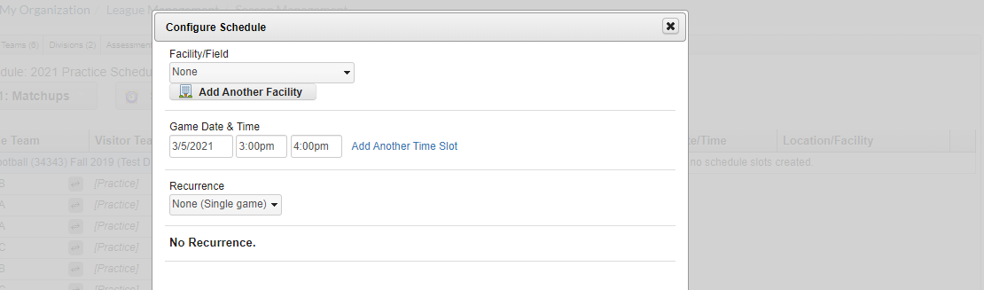 configure schedule fields