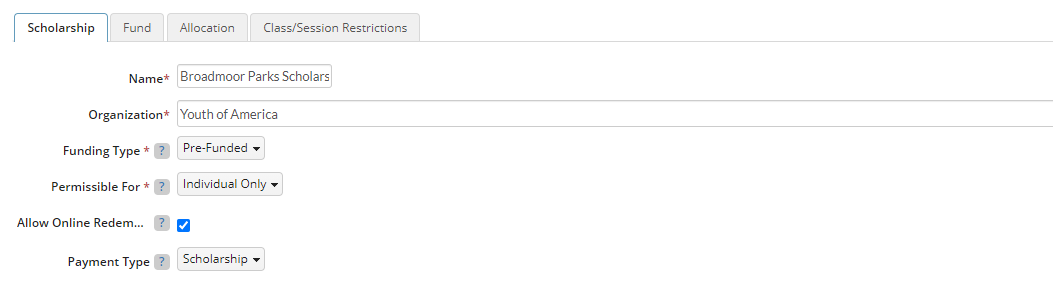 edit scholarship fields
