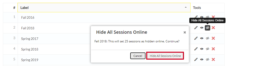 confirm hide all sessions