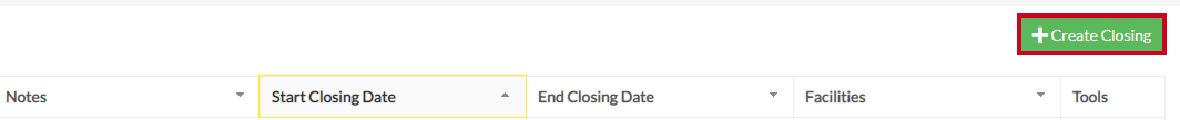 create closing