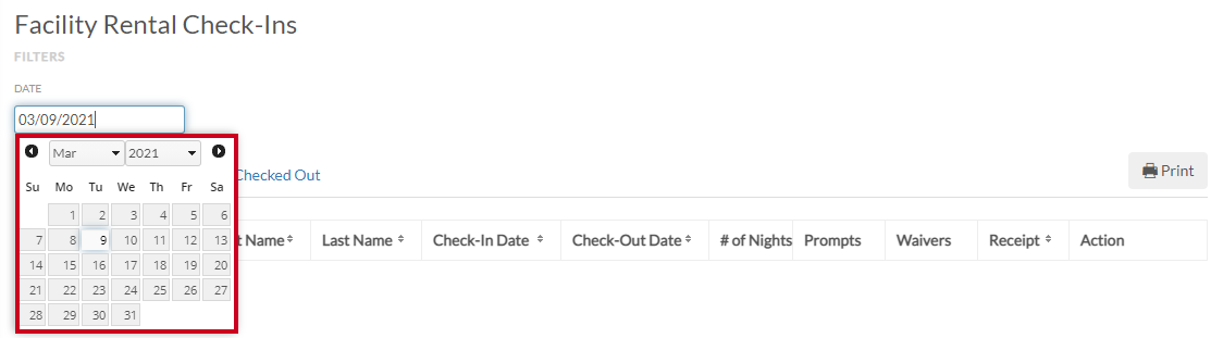 select date