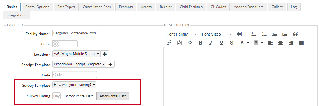 survey settings