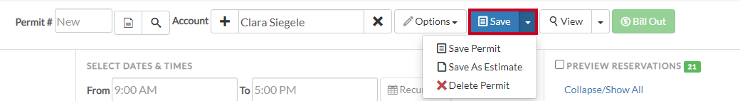 save options
