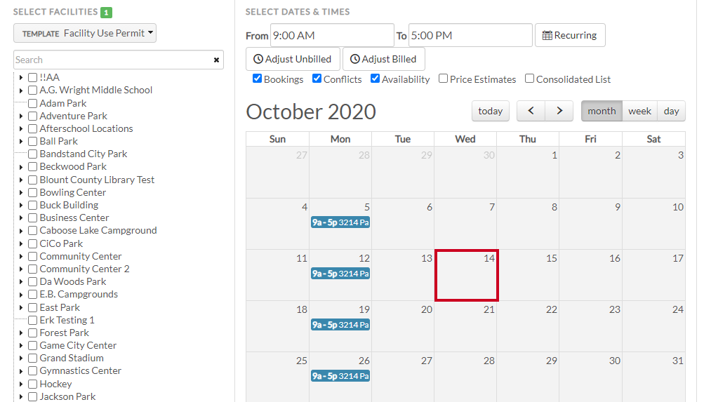 select date