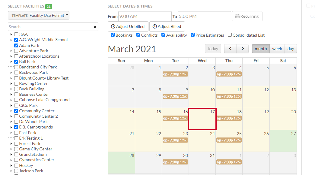 select date