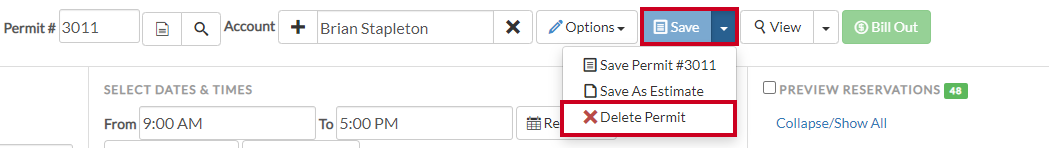 save delete permit