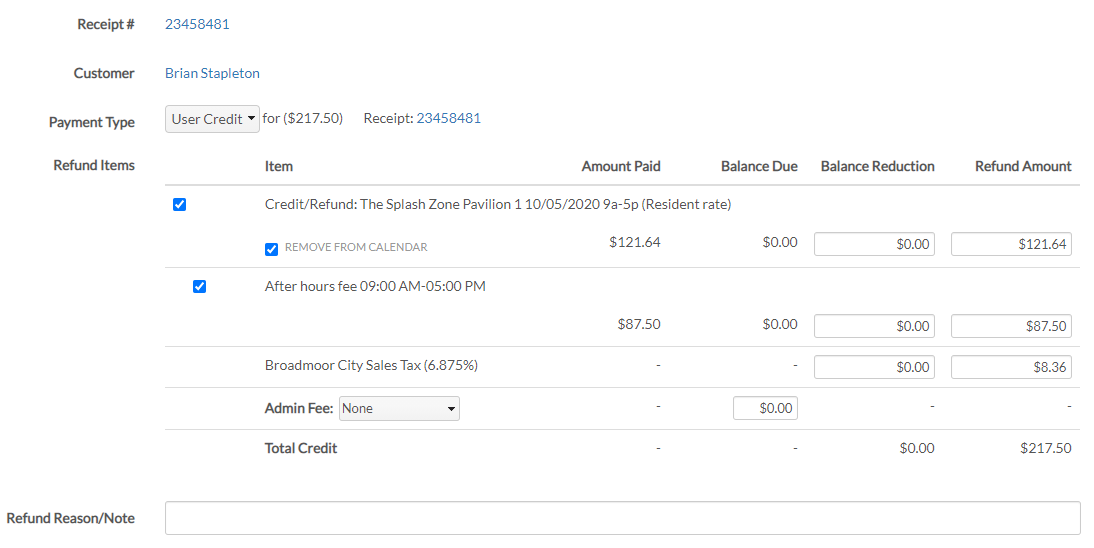 refund details