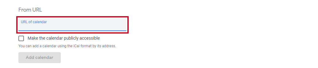 url of calendar