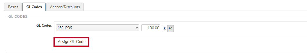 assign gl code