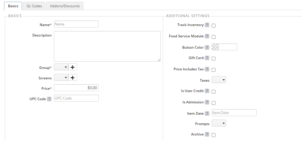 basics fields