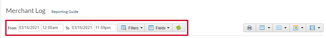 merchant log filters