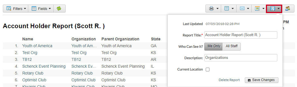 save report