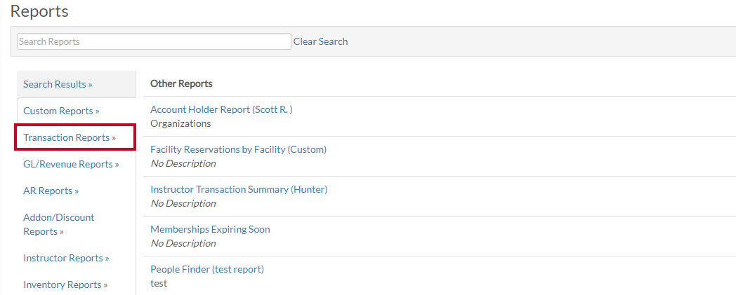 transaction report