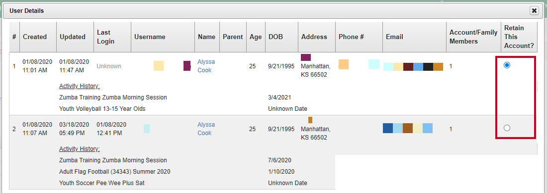 retain account