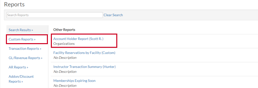 custom reports