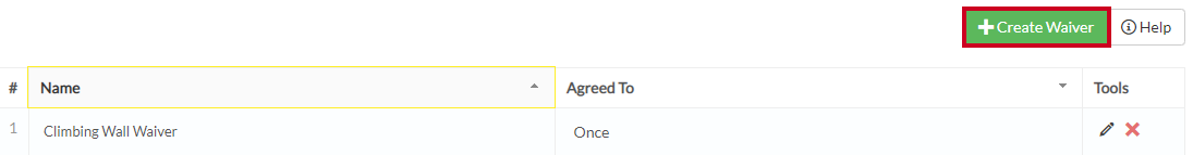 create waiver