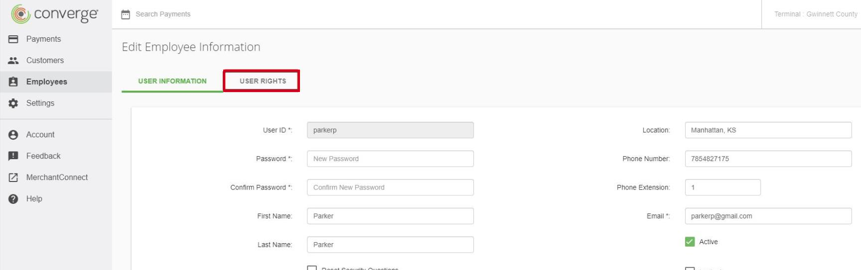user rights