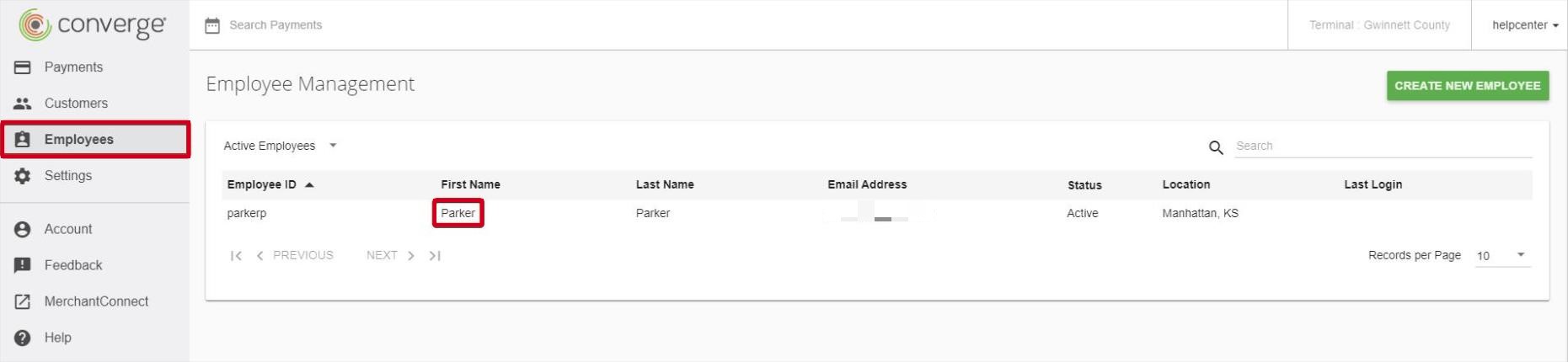 look up employee being used to process transactions