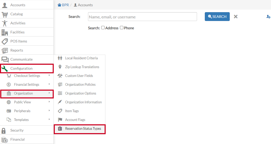 organization - reservation status types