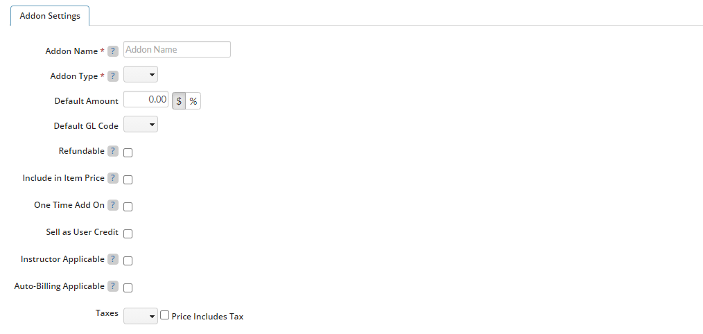addon settings