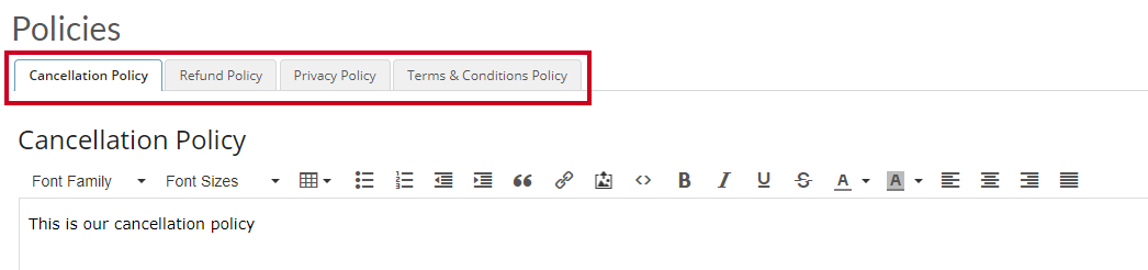 policy tabs
